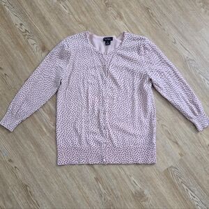 Light Pink Polka Dot Button Down Cardigan